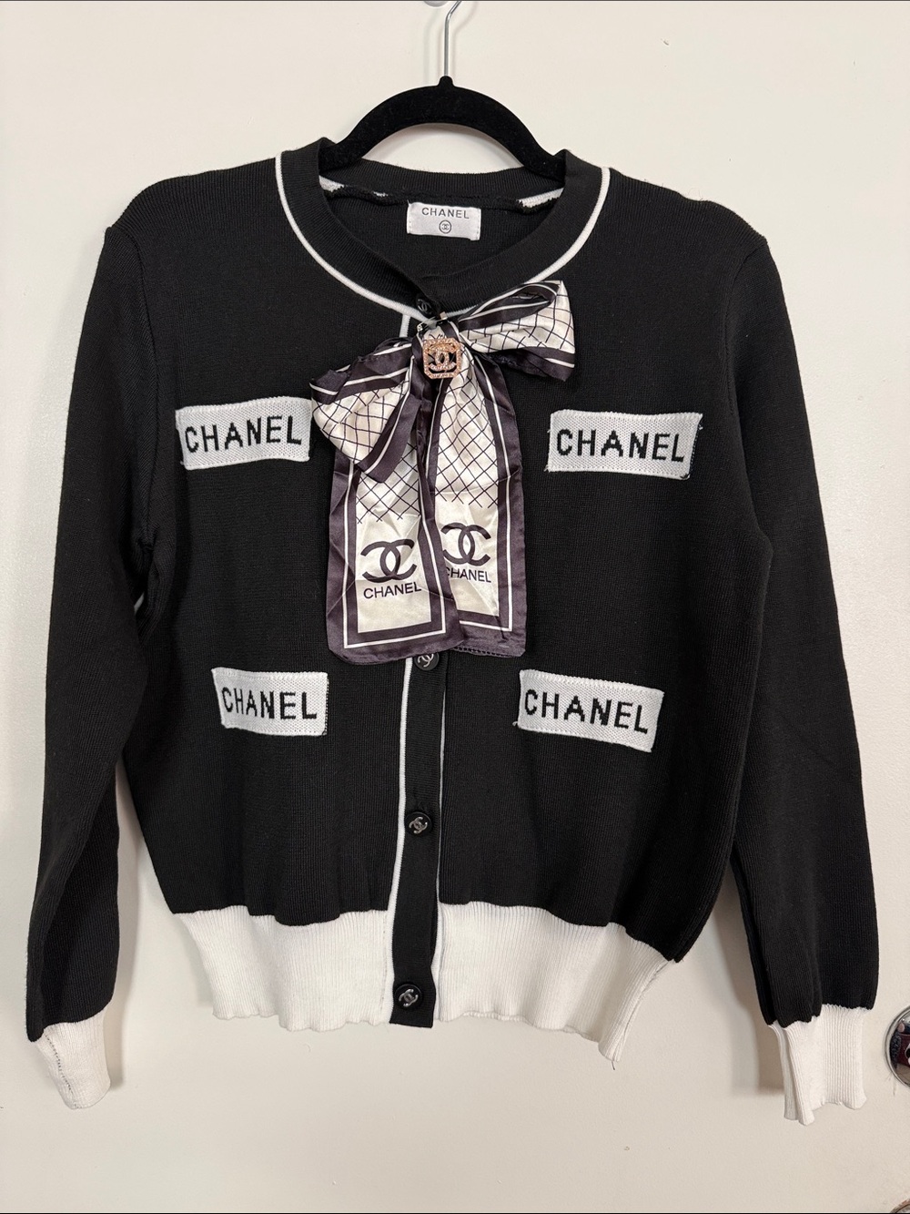 Black & White Knit Cardigan